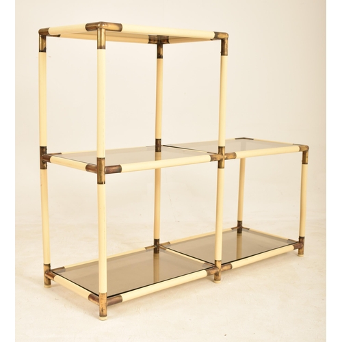 77 - Banic (believed) - A vintage mid 20th century 1960s Italian designer brass and PVC display shelves /... 