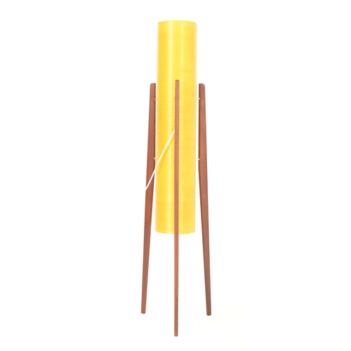 8 - Rocket Lamp - A retro mid 20th century 1960s Space Age teak wood and spun fiberglass floor standing ... 