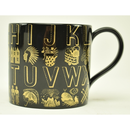 83 - Eric Ravilious for Wedgwood - A limited edition Alphabet pattern ceramic mug, reproduction in Black ... 
