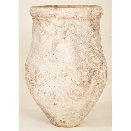 9 - A vintage 20th century ceramic stoneware amphora floor vase. The planter vase with glazed interior, ... 