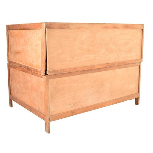 98 - A vintage mid 20th century oak and ply architects / artist's plan chest. The chest having a bank of ... 