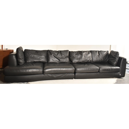 180 - Ligne Roset - A large 20th century French high end designer black leather 7 seater sofa settee. The ... 