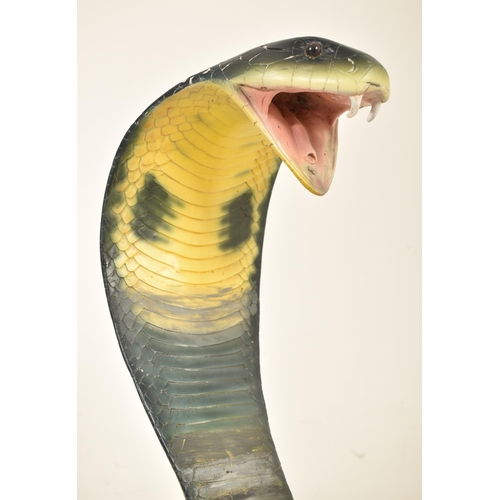 3 - A large vintage theatre / film production prop hand painted resin sculpture statue of a King Cobra s... 