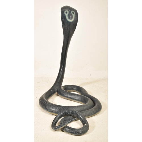 3 - A large vintage theatre / film production prop hand painted resin sculpture statue of a King Cobra s... 