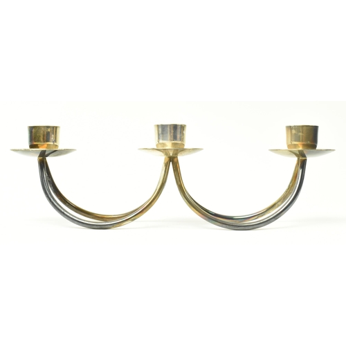 53 - Berg, Denmark - Two vintage mid 20th century 1960s silver plate candelabras. The lot comprising a li... 