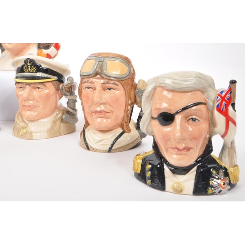 109 - Royal Doulton - A collection of 20th Century ceramic small character jugs comprising of Sir Stanley ... 