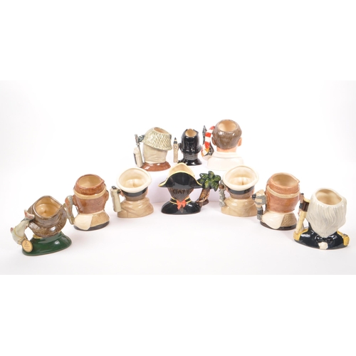 109 - Royal Doulton - A collection of 20th Century ceramic small character jugs comprising of Sir Stanley ... 