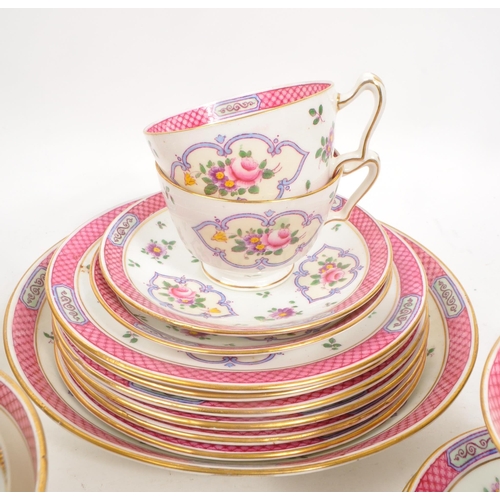 111 - Staffordshire - A early 20th century porcelain china tea service set. Comprising of cups, saucers, p... 