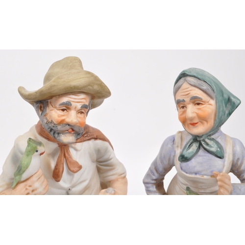 114 - A collection of three mid 20th century Capodimonte manner ceramic bisque figurines. The collection t... 