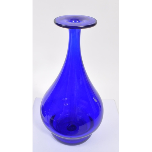 118 - Bristol Blue Glass - A collection of 20th Century Bristol Blue Glass items comprising of a tall 'tru... 