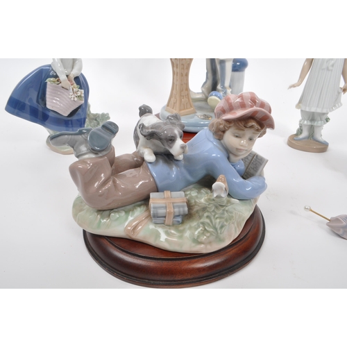 176 - Lladro - A collection of Spanish porcelain china tableware figures. Depicting young children, holdin... 