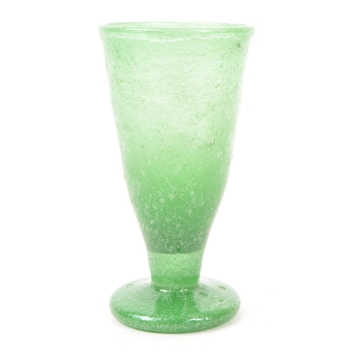 178 - A late 18th / 19th Century George III green bubble parfait glass, of tapering form upon circular bas... 