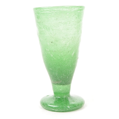 178 - A late 18th / 19th Century George III green bubble parfait glass, of tapering form upon circular bas... 