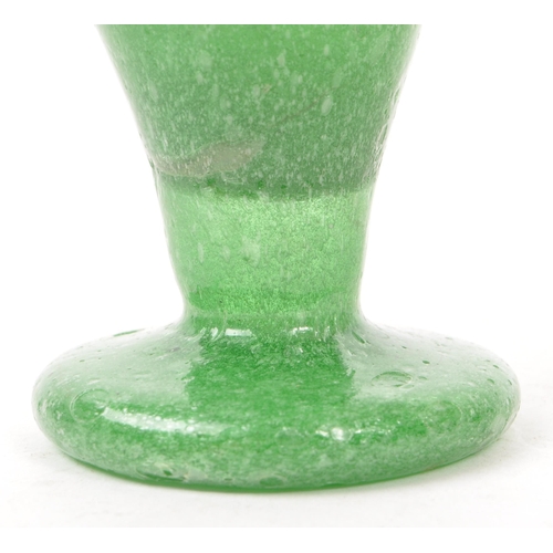 178 - A late 18th / 19th Century George III green bubble parfait glass, of tapering form upon circular bas... 