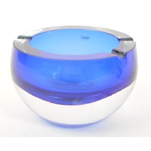 182 - A mid 20th century Krosno Poland studio art glass ashtray, alongside a Barski blown glass vase. The ... 