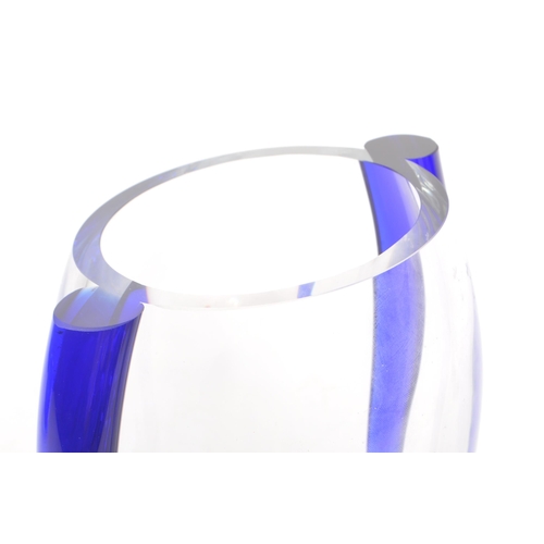 182 - A mid 20th century Krosno Poland studio art glass ashtray, alongside a Barski blown glass vase. The ... 