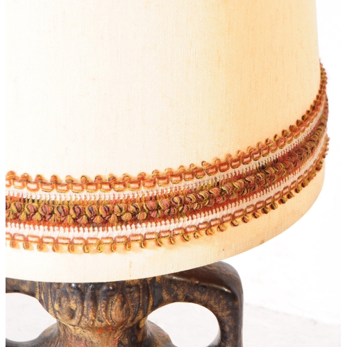 184 - West German Pottery - A mid 20th century West German pottery lamp base. The lamp base having a brown... 