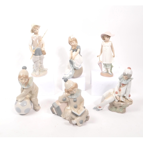 19 - Lladro / Nao - A collection of six 20th century Lladro and NAO porcelain figures. The collection to ... 