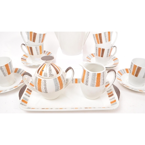 190 - Burleigh Ware - A mid Century circa 1960s china tea / coffee service comprising of teapot / coffee p... 