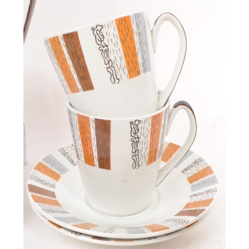 190 - Burleigh Ware - A mid Century circa 1960s china tea / coffee service comprising of teapot / coffee p... 