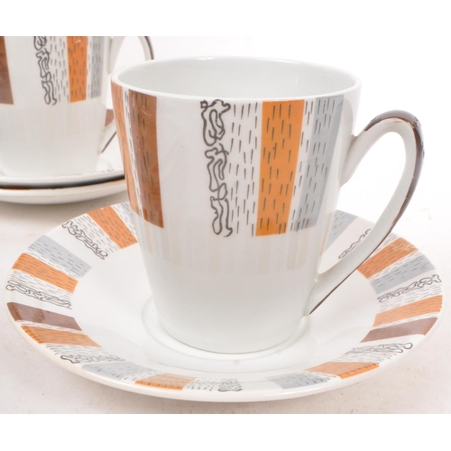 190 - Burleigh Ware - A mid Century circa 1960s china tea / coffee service comprising of teapot / coffee p... 