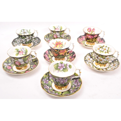 193 - Royal Albert - A collection of seven 20th Century vintage porcelain china Royal Albert teacups and s... 
