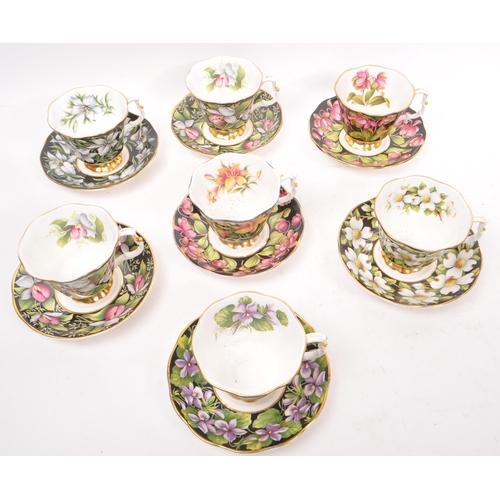193 - Royal Albert - A collection of seven 20th Century vintage porcelain china Royal Albert teacups and s... 
