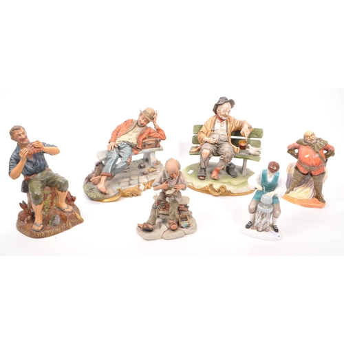 194 - Capodimonte / Royal Doulton - A collection of 20th Century porcelain china figurines comprising of t... 