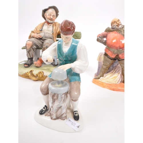 194 - Capodimonte / Royal Doulton - A collection of 20th Century porcelain china figurines comprising of t... 