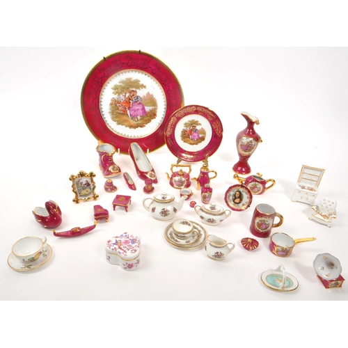 196 - Limoges France / Coalport - A collection of 20th Century vintage porcelain china Limoges France burg... 