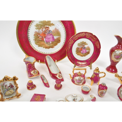 196 - Limoges France / Coalport - A collection of 20th Century vintage porcelain china Limoges France burg... 