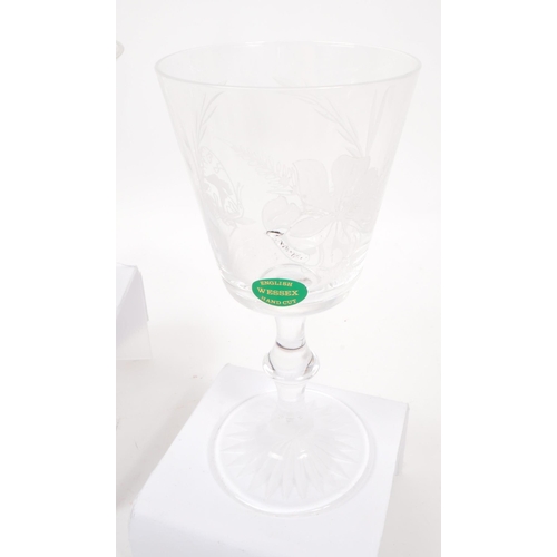 197 - A collection of 20th Century glass items with added hand engravings to include bonbon dish with grap... 