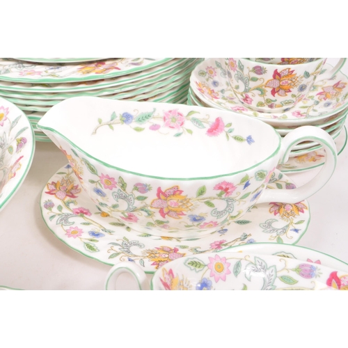 2 - Minton Haddon Hall pattern porcelain tea and dinner service comprising cups, saucers, plates, dinner... 