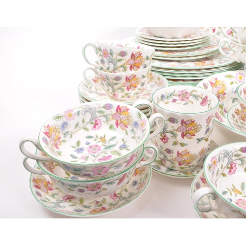 2 - Minton Haddon Hall pattern porcelain tea and dinner service comprising cups, saucers, plates, dinner... 