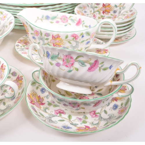 2 - Minton Haddon Hall pattern porcelain tea and dinner service comprising cups, saucers, plates, dinner... 