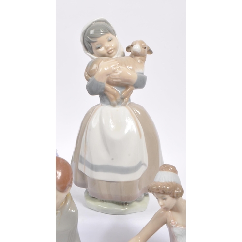 20 - Lladro / Nao - A collection of six 20th century Lladro and NAO porcelain figures. The collection to ... 