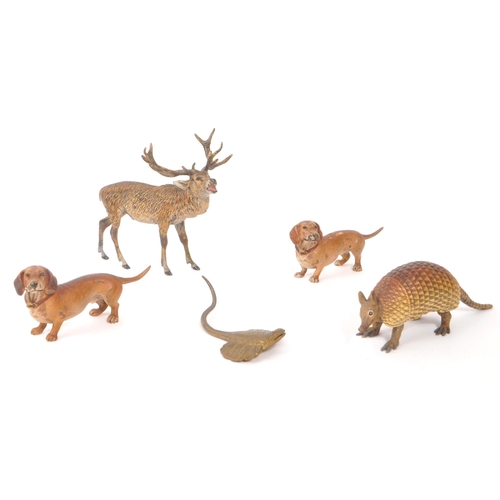 201 - Austrian cold painted bronze figures - Early 20th century circa 1920s in the form of animals. Depict... 