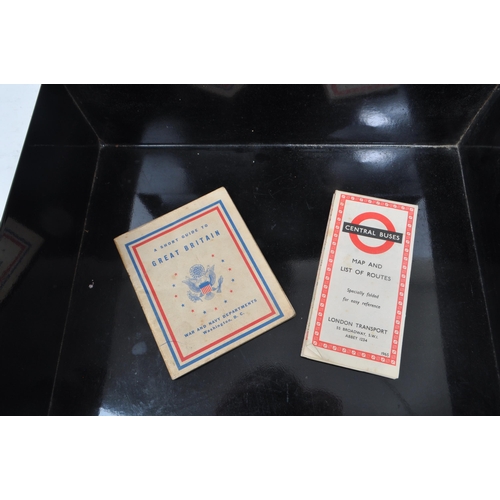 203 - A. R. P. First Aid Point - First aid case. Vintage 20th century black metal first aid box. Hinged li... 