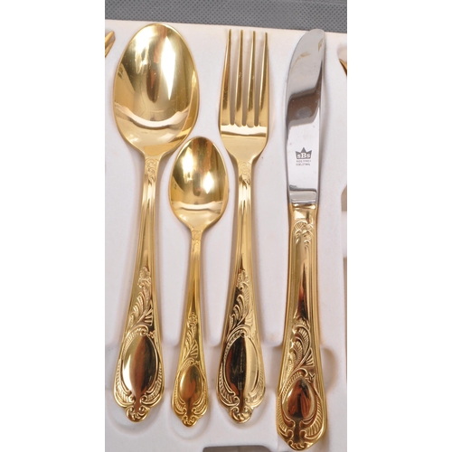 204 - SBS-Bestecke Solingen - A 20th century SBS-Bestecke Solingen 24ct gold plated cutlery canteen set. T... 
