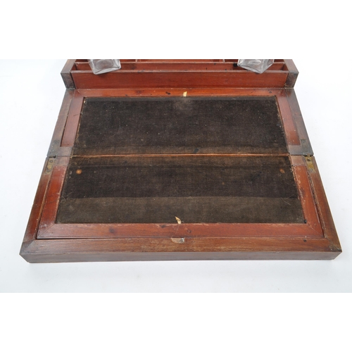 208 - A Victorian 19th Century walnut writing slope box having brass inlaid decoration to top with interio... 