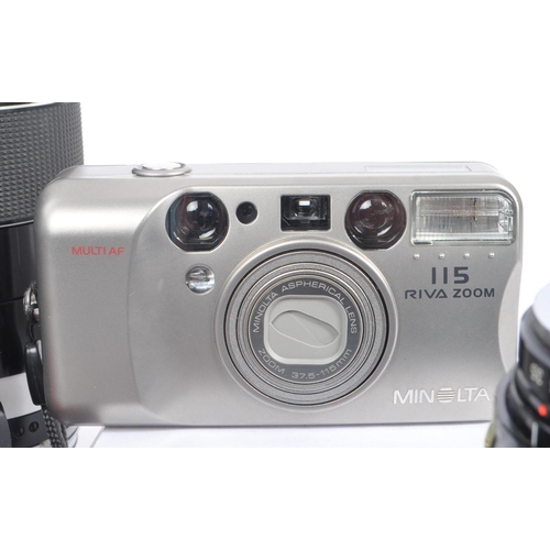 209 - A collection of late 20th century 35mm cameras and lenses. The collection to include Pentax P30N and... 