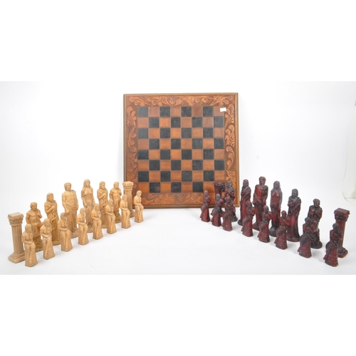 214 - J Letts - Gods of Mythology - A 20th century resin J. Letts Gods of Mythology chess set, alongside l... 