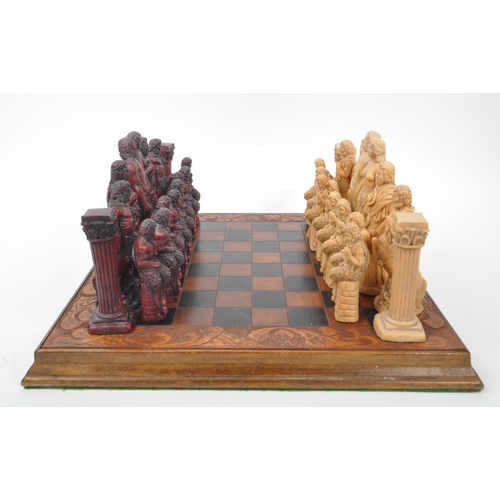 214 - J Letts - Gods of Mythology - A 20th century resin J. Letts Gods of Mythology chess set, alongside l... 