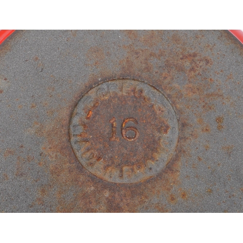 220 - Le Creuset - A collection of four varying sized cast iron Le Creuset saucepans with lids in volcanic... 