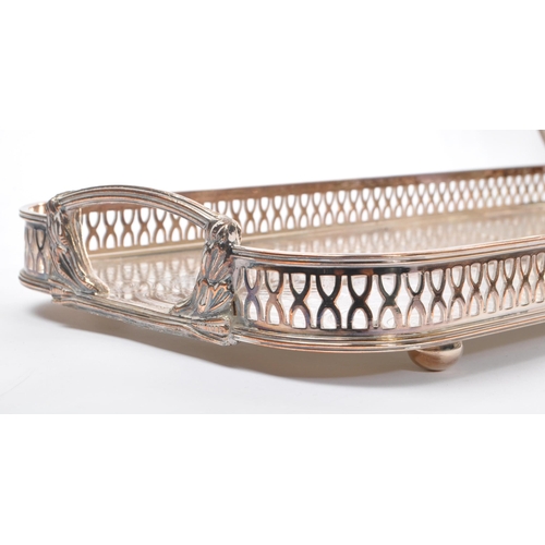 221 - A collection of vintage 20th century Silver plate serving tray. To include a Mappin & Webb bon bon d... 