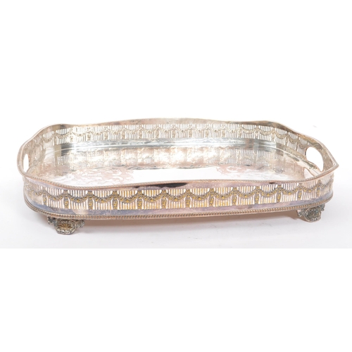 221 - A collection of vintage 20th century Silver plate serving tray. To include a Mappin & Webb bon bon d... 