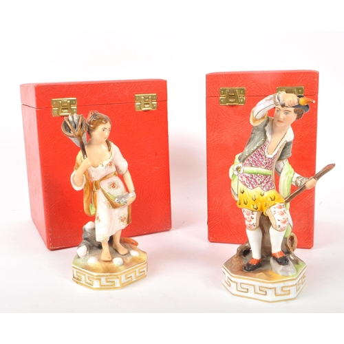 23 - Royal Crown Derby - Two porcelain china figures of the elemental series. Fire and water, signed to b... 