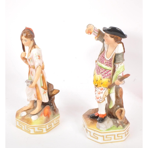 23 - Royal Crown Derby - Two porcelain china figures of the elemental series. Fire and water, signed to b... 