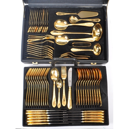 235 - A 20th Century German Bestecke SBS Solingen gold plated 12 person canteen of cutlery to include tabl... 