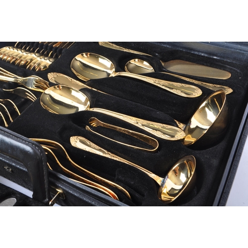235 - A 20th Century German Bestecke SBS Solingen gold plated 12 person canteen of cutlery to include tabl... 